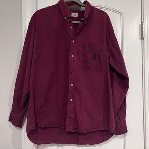 Bugle Boy Shirt Mens Large Maroon Vintage Y2K 90s Button Down Original EUC